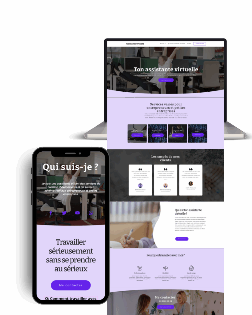 template de site internet assistantes virtuelles